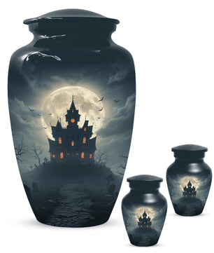 Gothic Haunted House Adult Urn for Human Ashes | Halloween Memorial Adult Cremation Urn for Ashes
