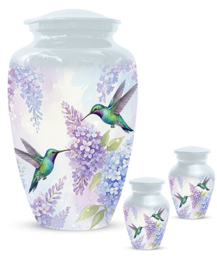 Hummingbird Floral Adult Urn for Human Ashes | Personalized Adult Cremation Urn