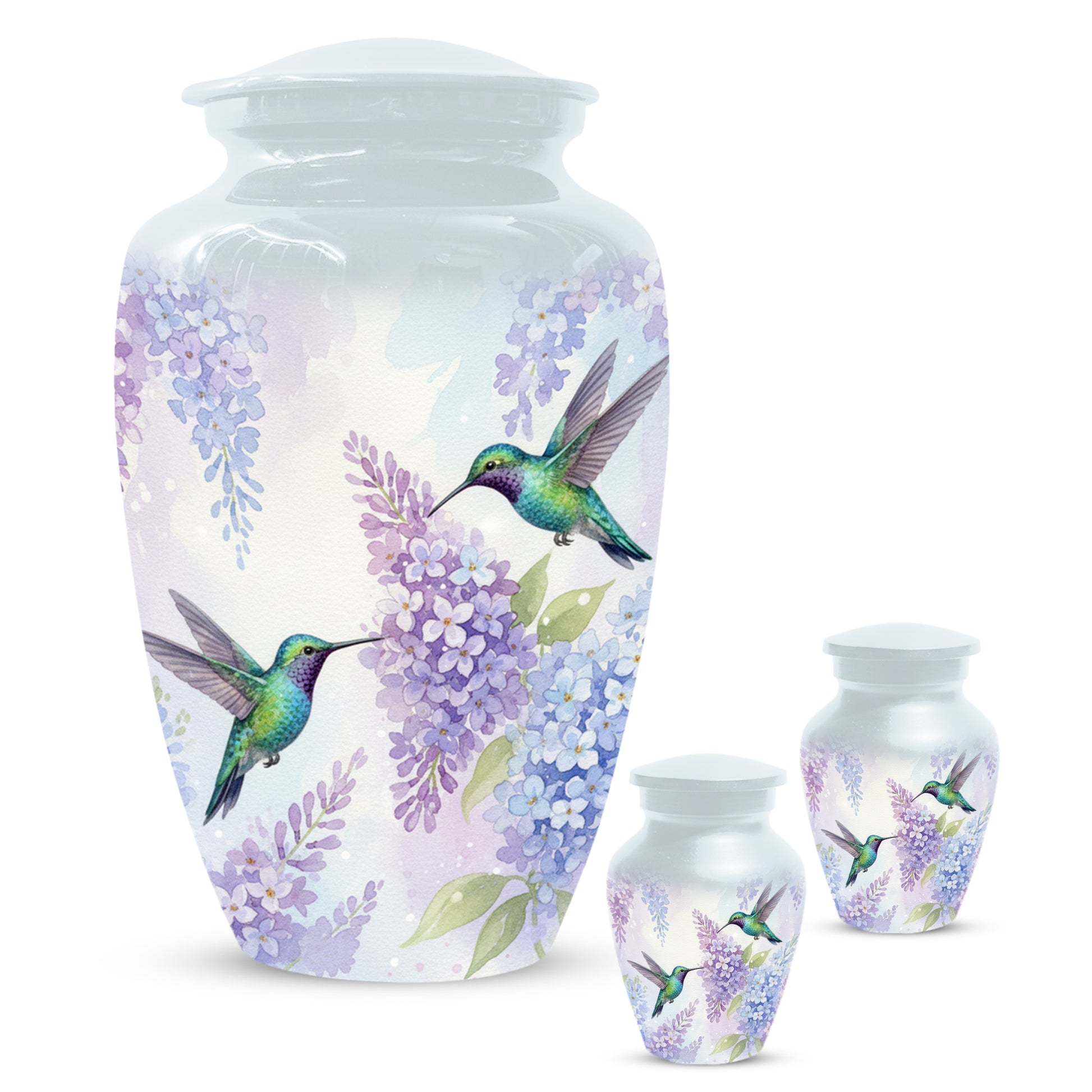 Hummingbird Floral Adult Urn for Human Ashes | Personalized Adult Cremation Urn
