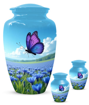 Purple Butterfly Urn for Human Ashes | Elegant Purple Butterfly Cremation Urn for Adult Memorial