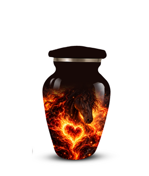 Personalized Horse Cremation Urn for Ashes, Fiery Horse Memorial Urn, Custom Equine Urn