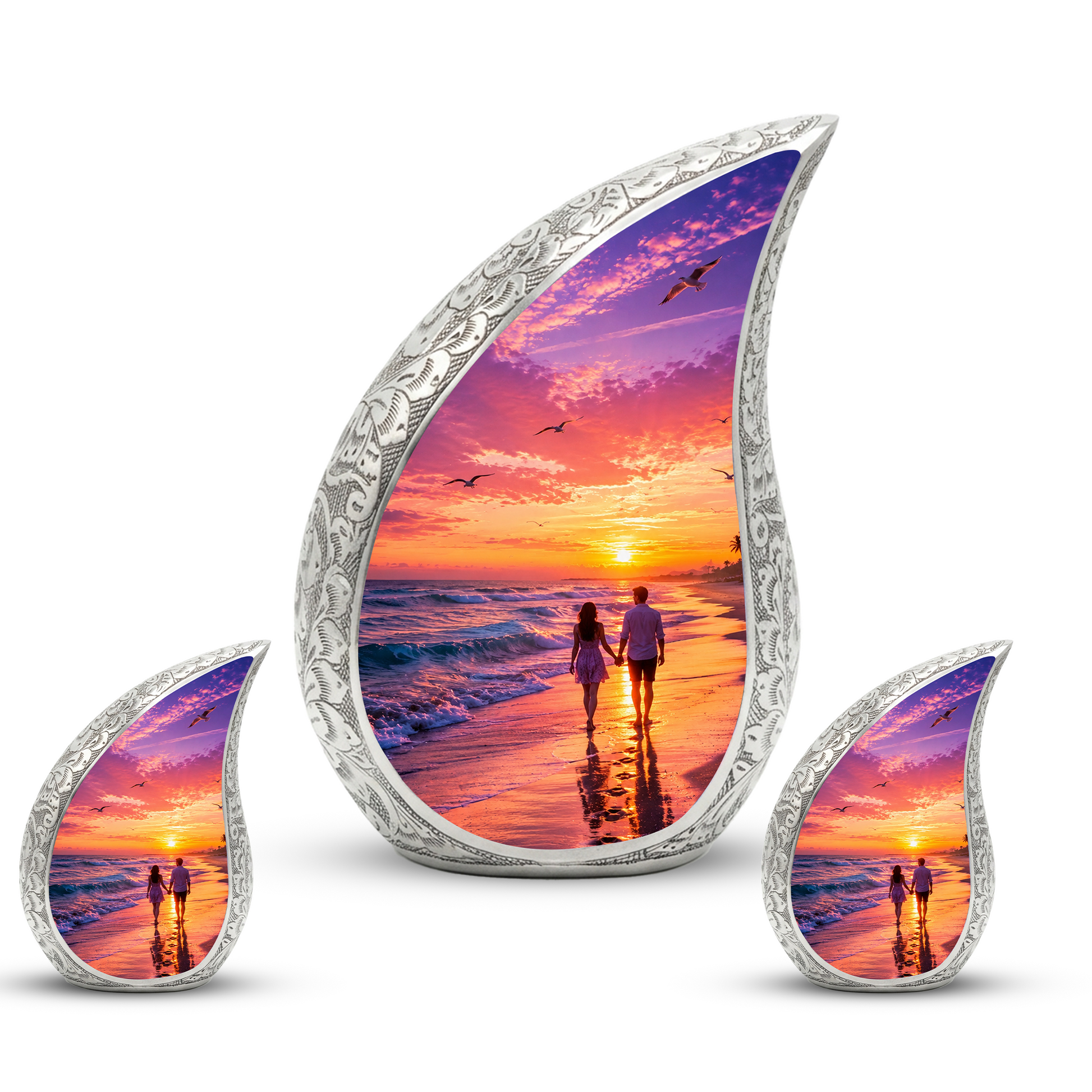 Beach Sunset Urn for Human Ashes | Ocean Sunset Cremation Urn