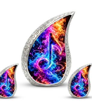 Musical Note Cremation Urn for Ashes, Colorful Music Lover Memorial Urn
