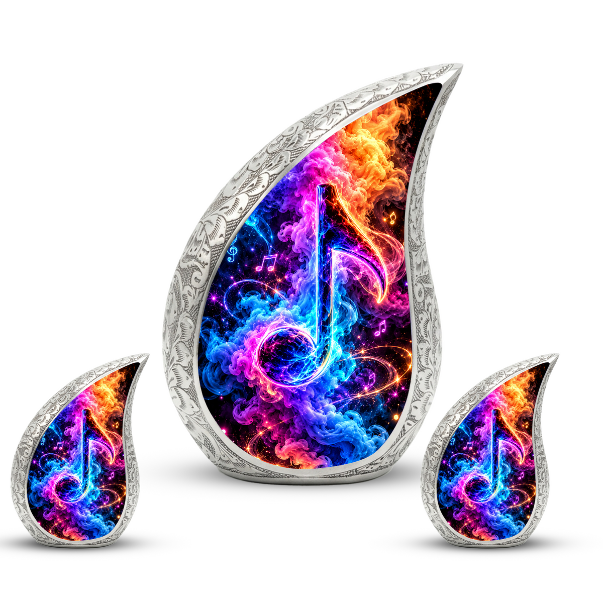 Musical Note Cremation Urn for Ashes, Colorful Music Lover Memorial Urn