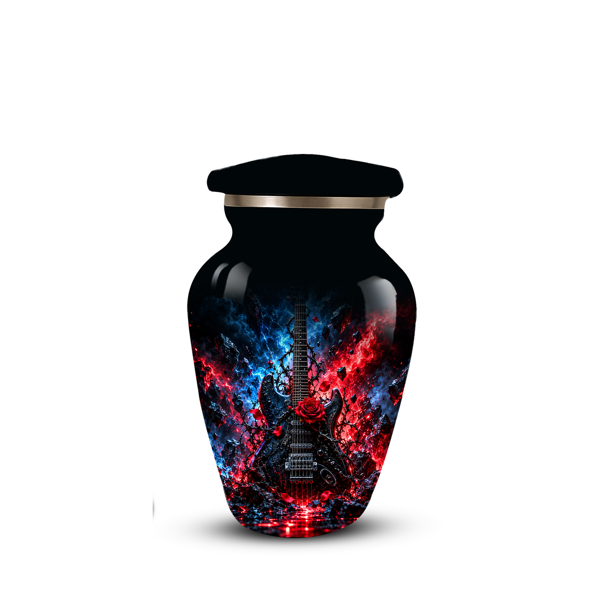 Personalized Electric Guitar Cremation Urn for Ashes, Black Adult  Memorial Urn, Music Lover Tribute Urn
