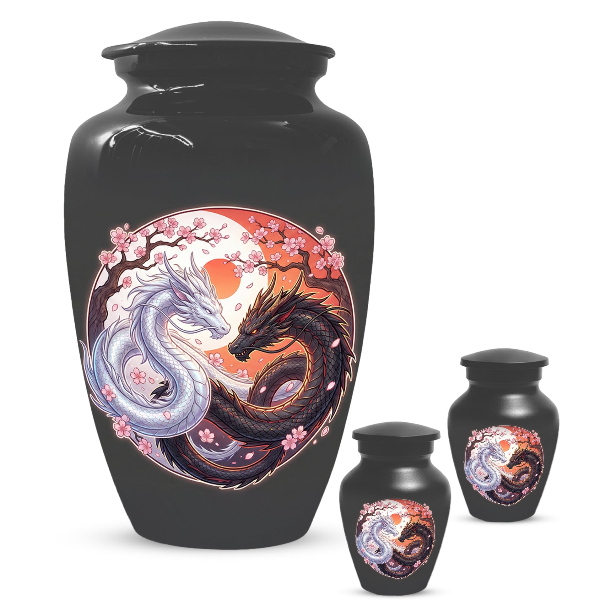 Yin Yang Dragon Urn – Custom Dragon Cremation Urns for Ashes|  Memorial Keepsake for Mom &Dad