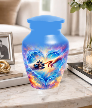 Rainbow Bridge Paw Print Cremation Urn -Dog Memorial Keepsake Urns for Ashes