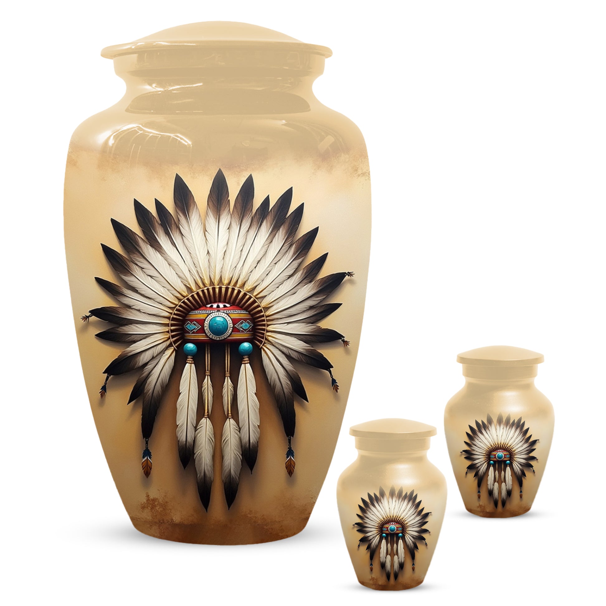 Native Urn for Human Ashes | Native American Inspired Adult Cremation Urn Memorial