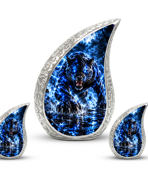 Black Panther Cremation Urn for Ashes, Panther Memorial Urn, Wildlife Adult Urn, Big Cat Cremation