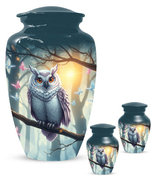 Personalized Owl Urn for Mom – Custom Owl Cremation Urn for Ashes
