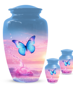 Butterfly Cremation Urn for Ashes | Blue Butterfly Memorial Urn for Mom