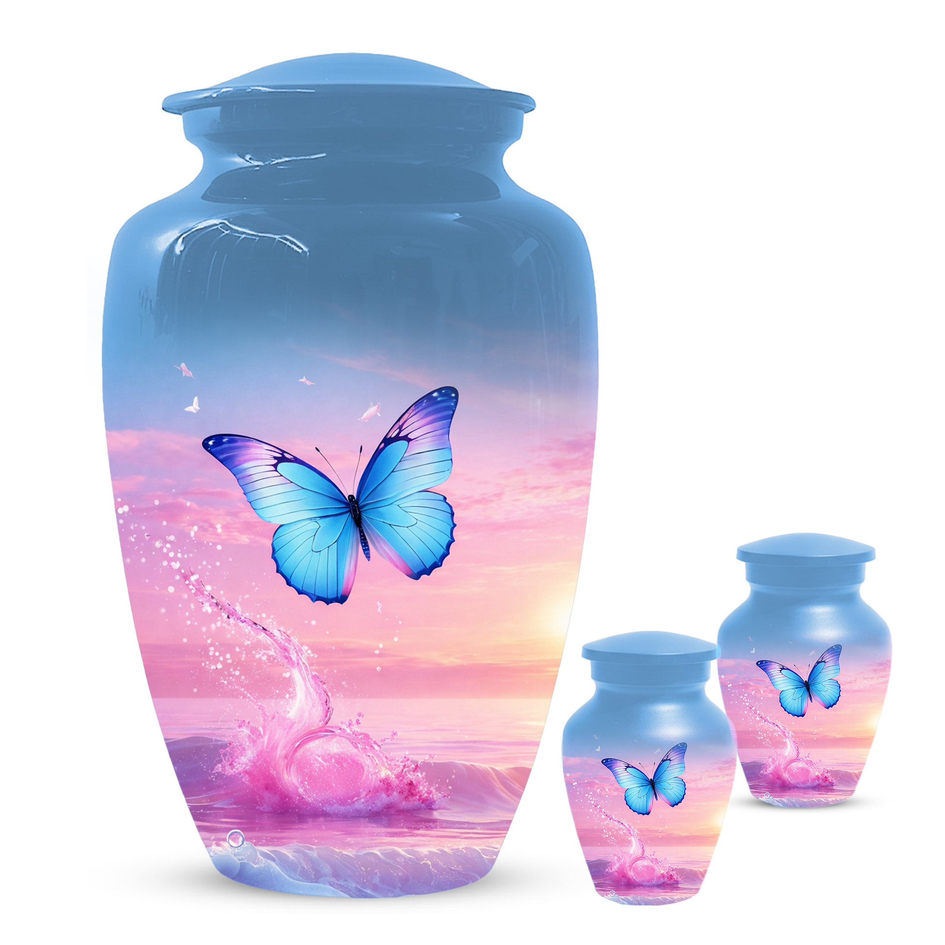 Butterfly Cremation Urn for Ashes | Blue Butterfly Memorial Urn for Mom