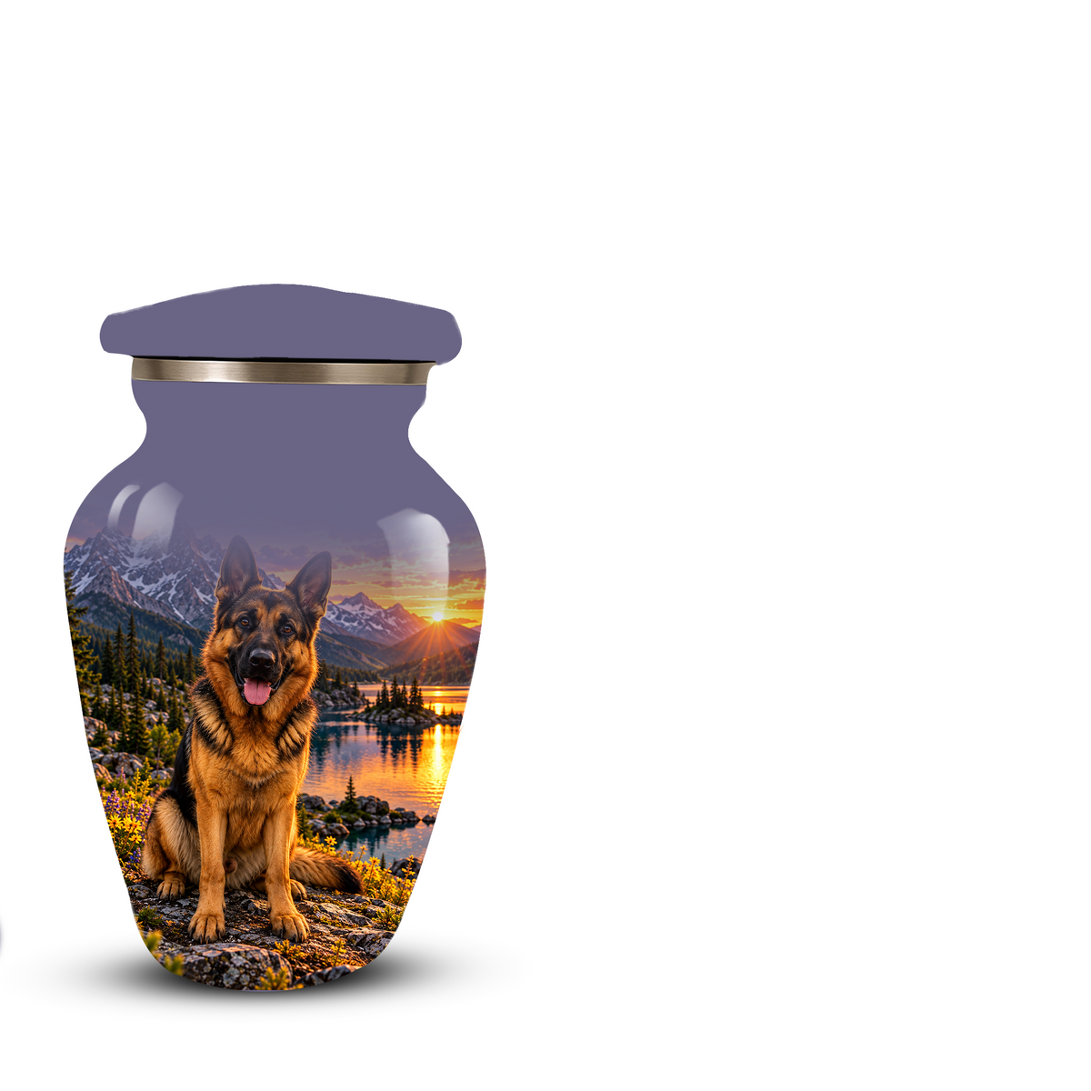 Personalized German Shepherd Cremation Urn for Ashes, Dog Memorial Urn, Custom Pet Urn