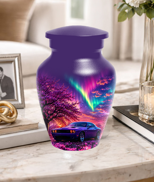 Muscle Car Urn for Human Ashes, Aurora Borealis Cremation Keepsake Urnsfor Dad