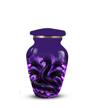 Purple Dragon Cremation Urn for Ashes | Personalized Dragon Memorial Urn | Three Headed Dragon Adult Urn