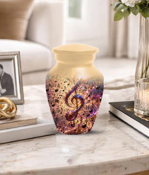 Musical Note Cremation Urn for Ashes  - Personalized Music Memorial keepsake for Adults