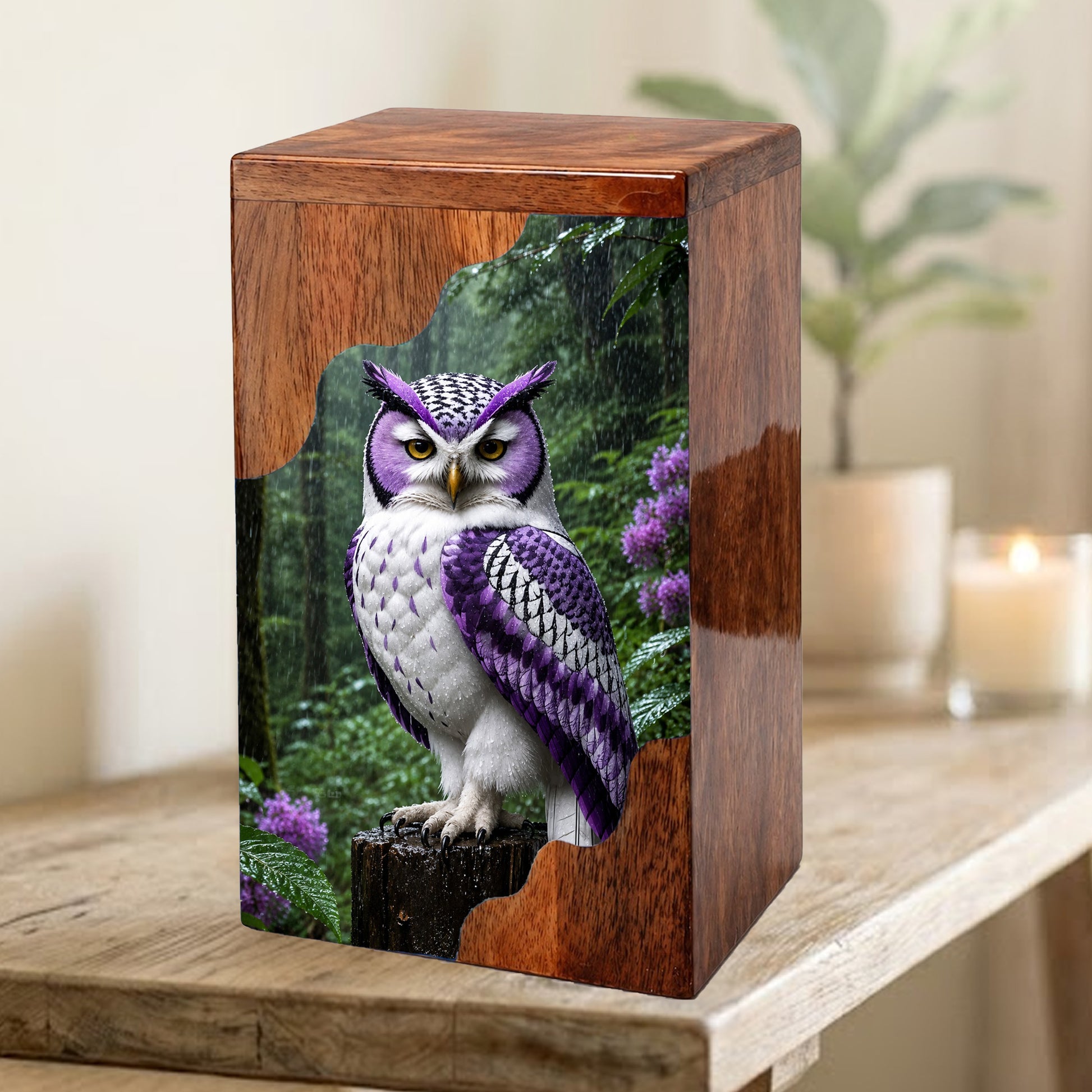 Owl Wooden Cremation Urn – Woodland Memorial Urn