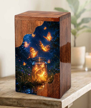 Butterfly Urn for Ashes | Handmade Wooden Cremation Urn | Memorial Urn for Mom