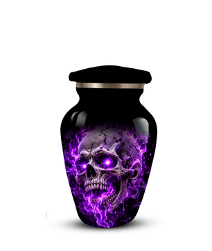 Adult Cremation Urn – Purple Skull & Flames Memorial Urn for Adult Ashes