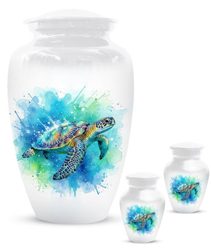 Turtle Urn for Human Ashes | Peaceful Turtle Adult Cremation Urn & Nature Memorial