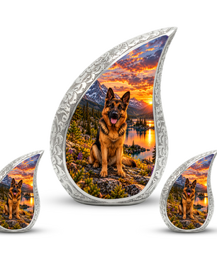 German Shepherd Cremation Urn for Ashes, Dog Memorial Urn, German Shepherd Adult Urn