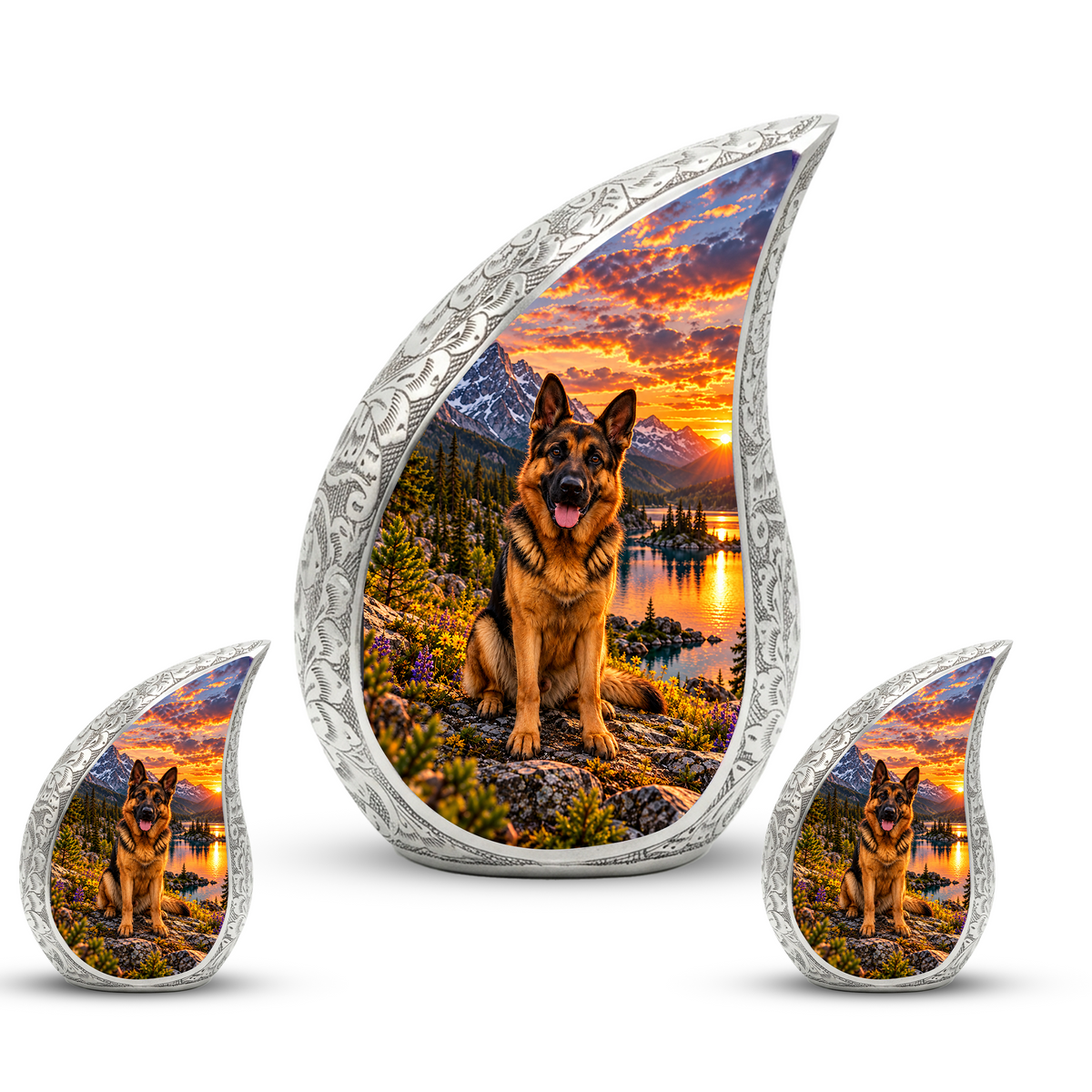 German Shepherd Cremation Urn for Ashes, Dog Memorial Urn, German Shepherd Adult Urn