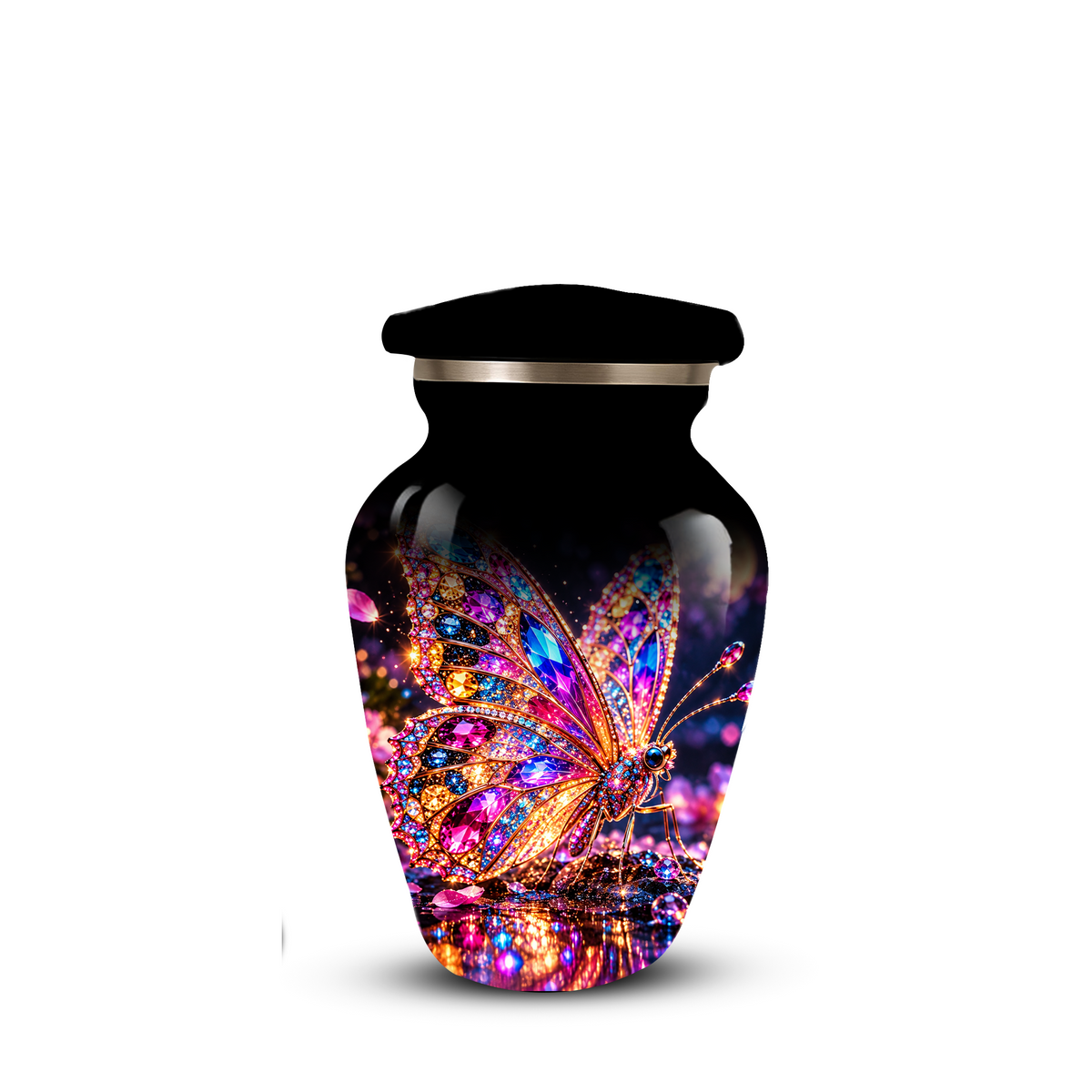 Personalized Adult Cremation Urn for Ashes, Jeweled Butterfly Memorial Urn, Custom Butterfly Urn