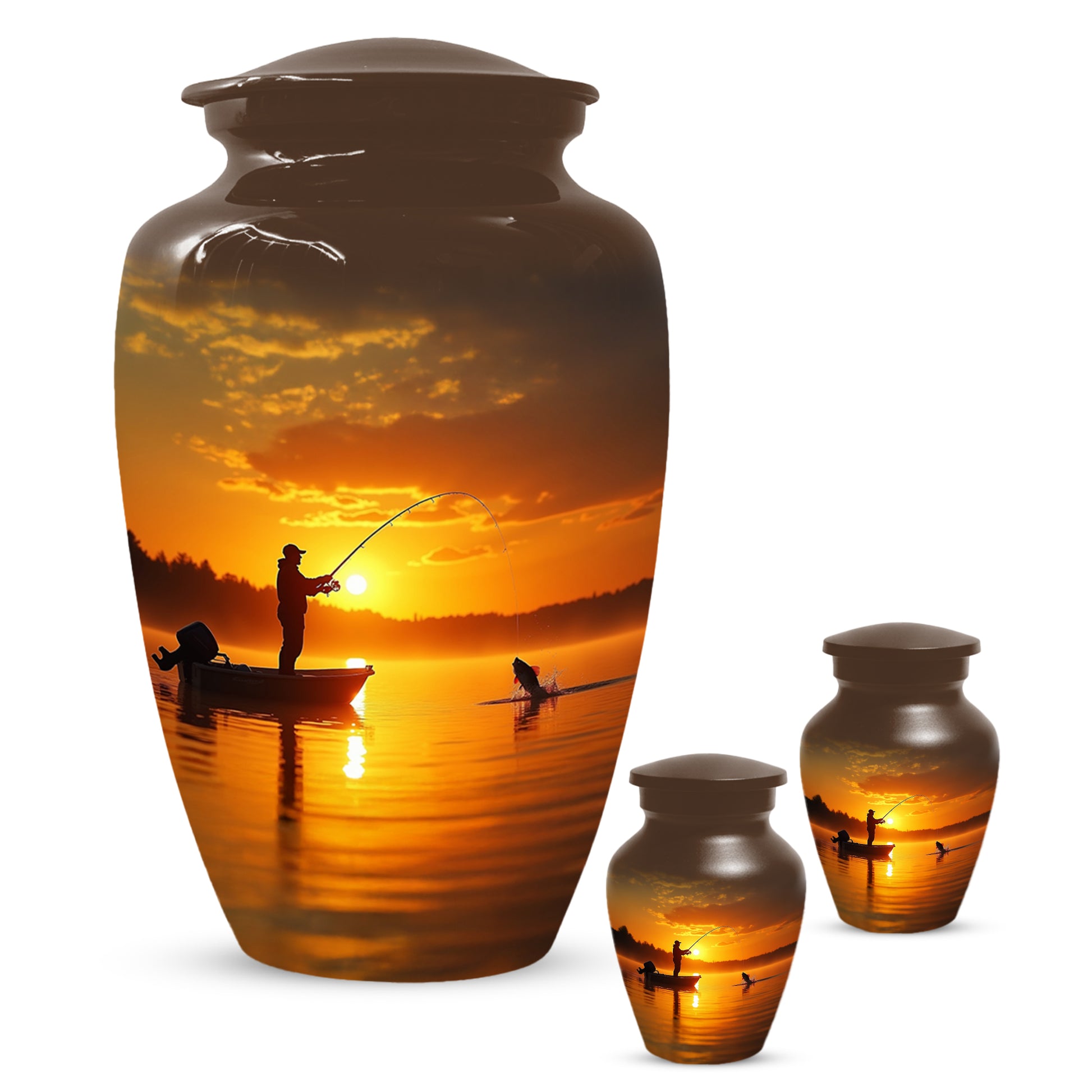 Fishing Urn for Human Ashes | Gone Fishing Cremation Urn for Dad