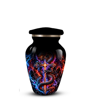 Adult Cremation Urn – Dragon & Cross Memorial Urn for Adult Ashes
