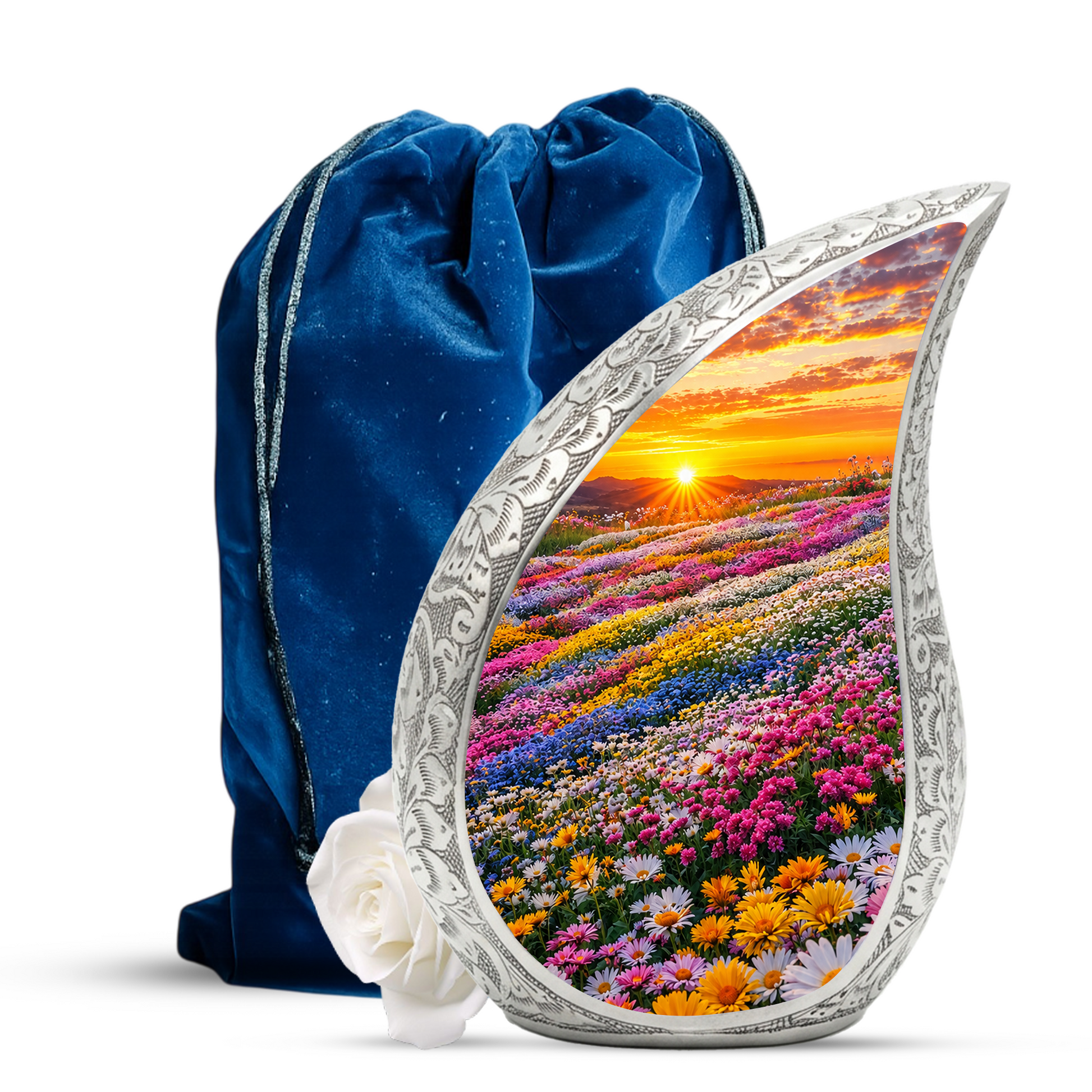Flower Garden Burial Urn – Colorful Memorial Urn for Human Ashes