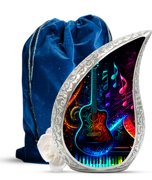 Guitar & Piano themed Urn for Ashes – Cremation Urn for Men And Women