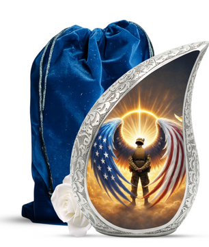 Military Cremation Urn for Men – Veteran Funeral Ashes Urn for Adult Male
