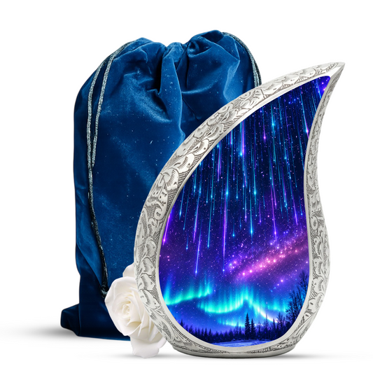 Aurora Borealis Cremation Urn – Elegant Memorial Urn for Human Ashes