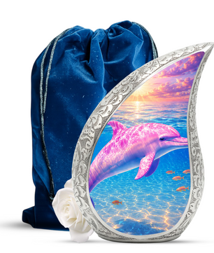 Pink Dolphin Cremation Urn for Adult Woman Ashes - Funeral Ashes Urn for Adults