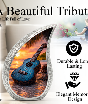 Ukulele Music Cremation Urn for Adults | Memorial Ashes Urn