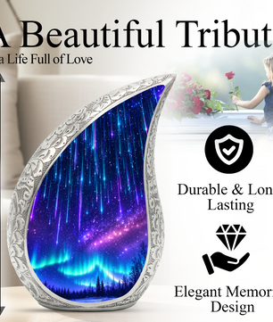 Aurora Borealis Cremation Urn – Elegant Memorial Urn for Human Ashes