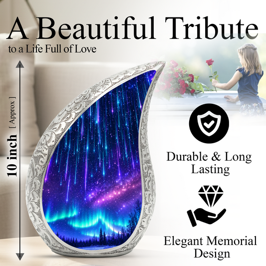 Aurora Borealis Cremation Urn – Elegant Memorial Urn for Human Ashes