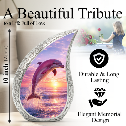 Pink Dolphin Cremation Urn for Women | Beautiful Ashes Urn