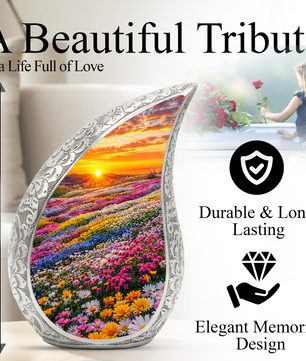 Flower Garden Burial Urn – Colorful Memorial Urn for Human Ashes