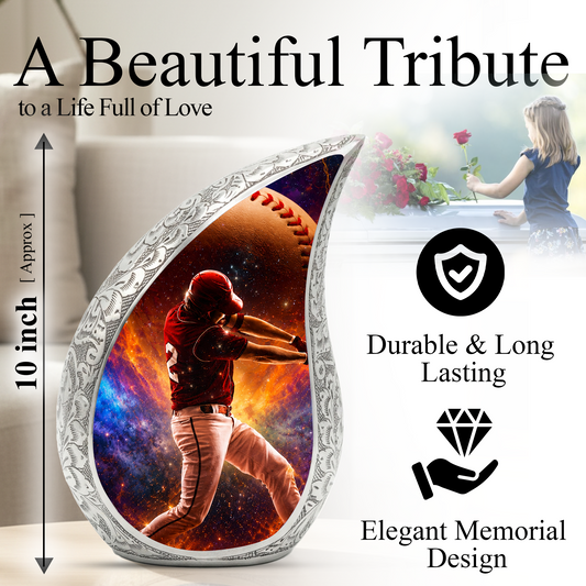 Baseball Sports Memorial Urn – Baseball Ashes Urn for Human Ashes Male