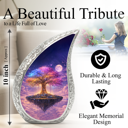 Colorful Tree of Life Cremation Urn | Memorial Urn for Women