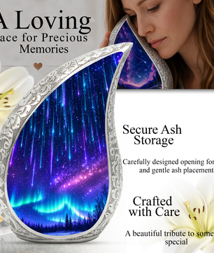 Aurora Borealis Cremation Urn – Elegant Memorial Urn for Human Ashes