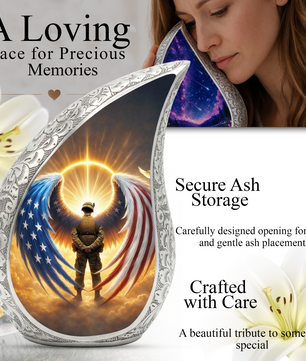 Military Veteran Cremation Urn for Men | Funeral Ashes Urn