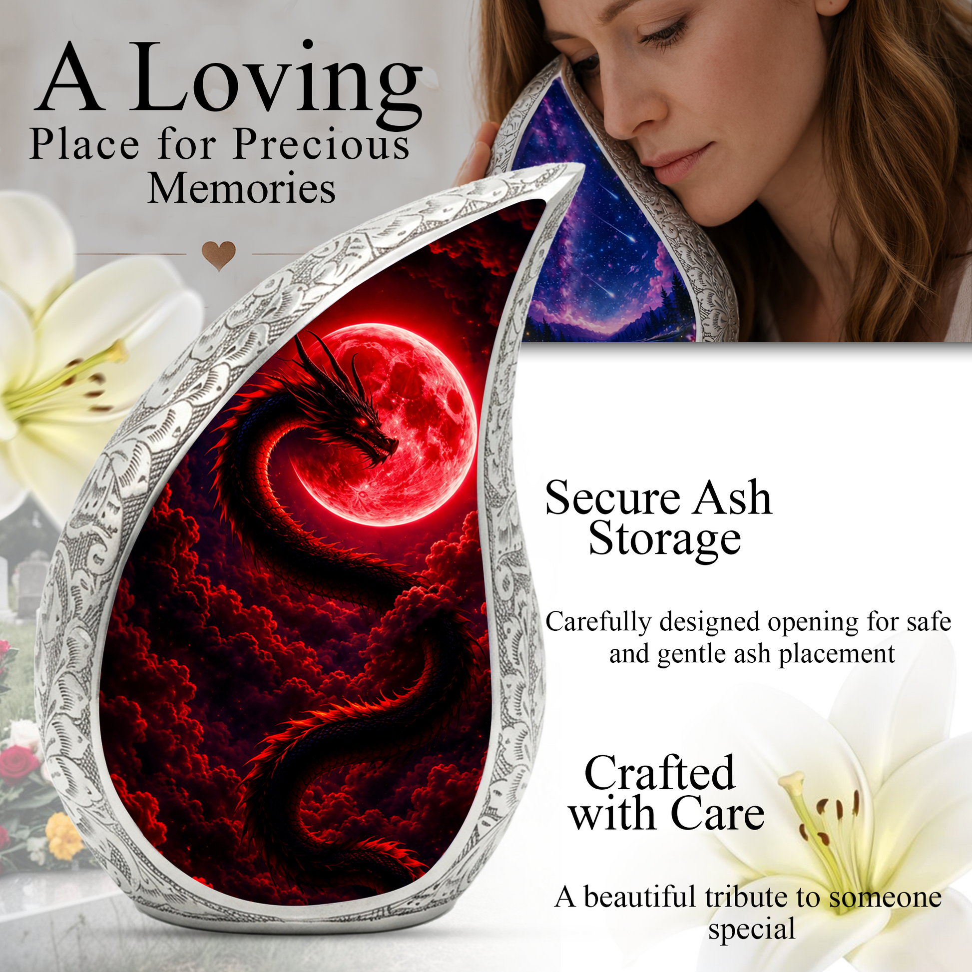 Dragon Urn for Adult Ashes – Dragon Themed Cremation Urn for Burial