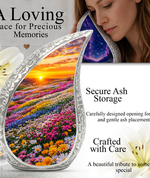 Flower Garden Burial Urn – Colorful Memorial Urn for Human Ashes