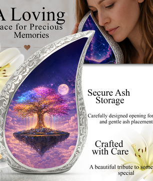 Colorful Tree of Life Cremation Urn | Memorial Urn for Women