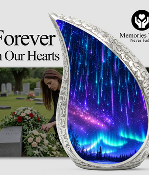 Aurora Borealis Cremation Urn – Elegant Memorial Urn for Human Ashes