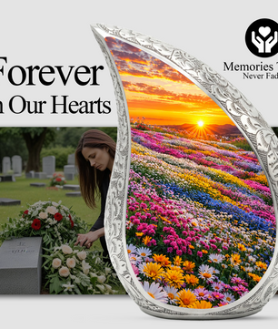 Flower Garden Burial Urn – Colorful Memorial Urn for Human Ashes