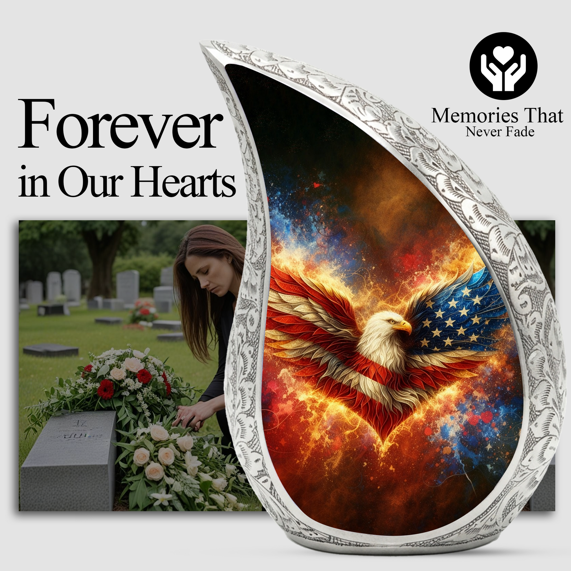 American Eagle Patriotic Cremation Urn | Adult Ashes Urn