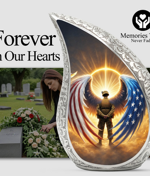 Military Veteran Cremation Urn for Men | Funeral Ashes Urn